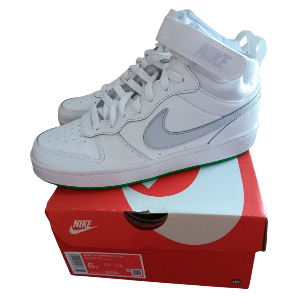 Nike Court Borough Mid 2 Big Kids Sneakers White/ Football Grey Various Sizes - Picture 10 of 11